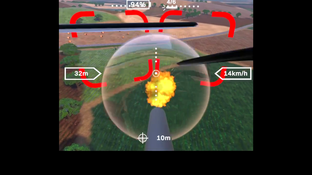Moment of interception in the FPV drone simulator